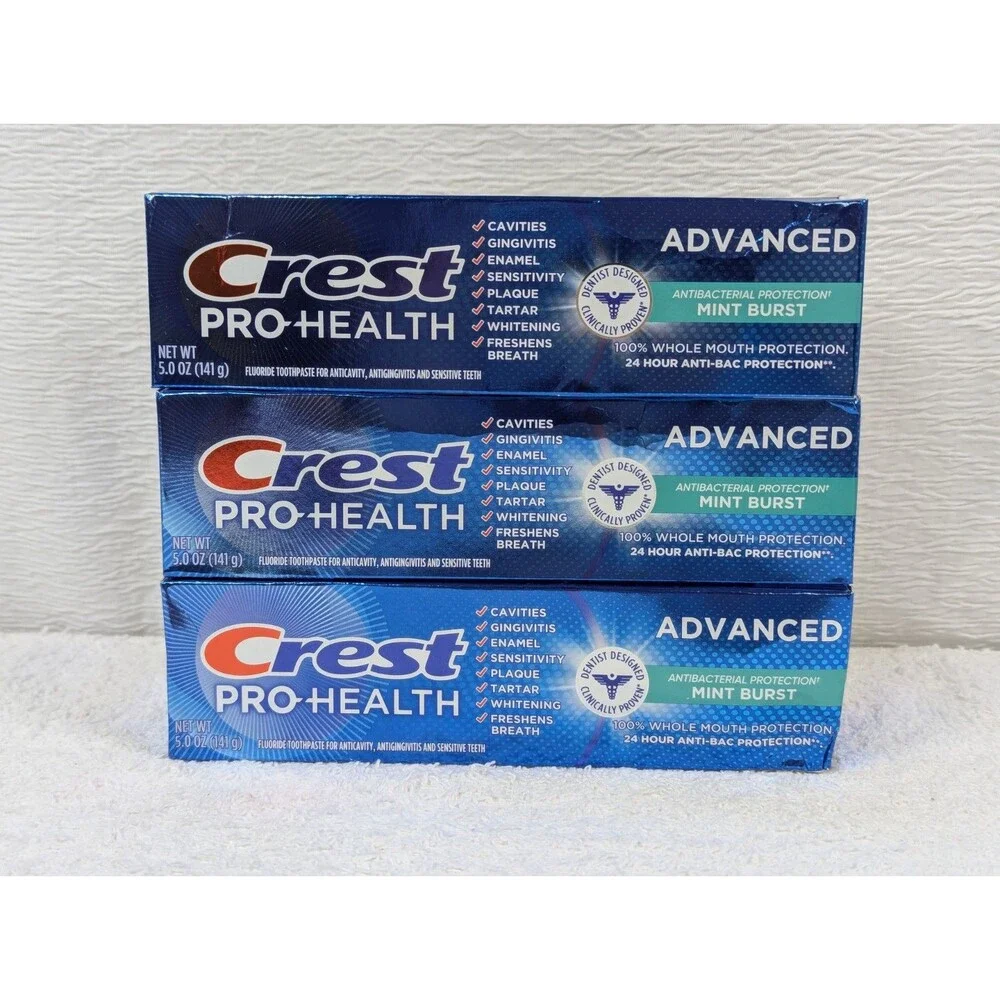 Crest - Pro Health Advanced Toothpaste - Mint Burst - 5 Ounce - 3 Tubes